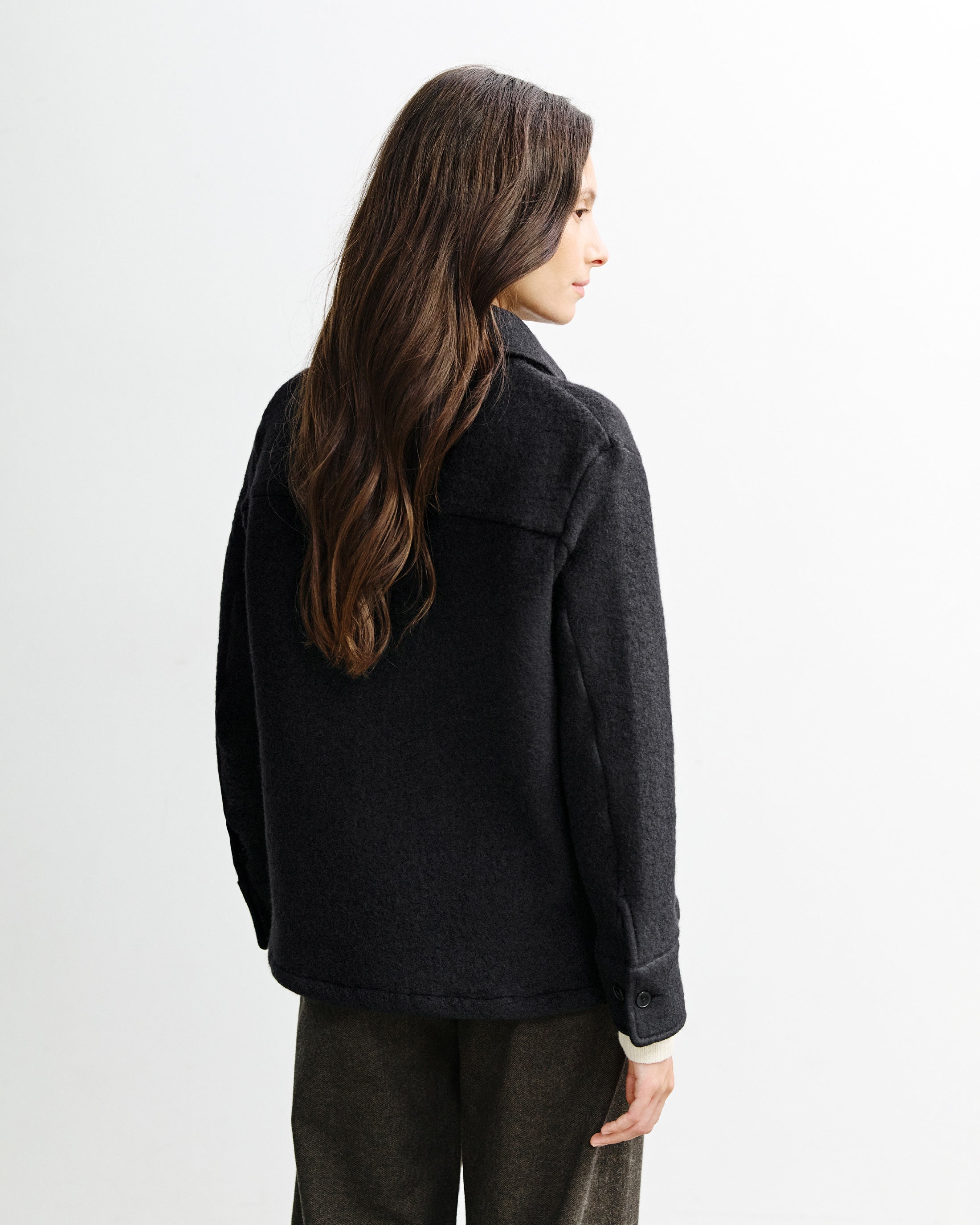 Overshirt Bio Wolle - Schwarz