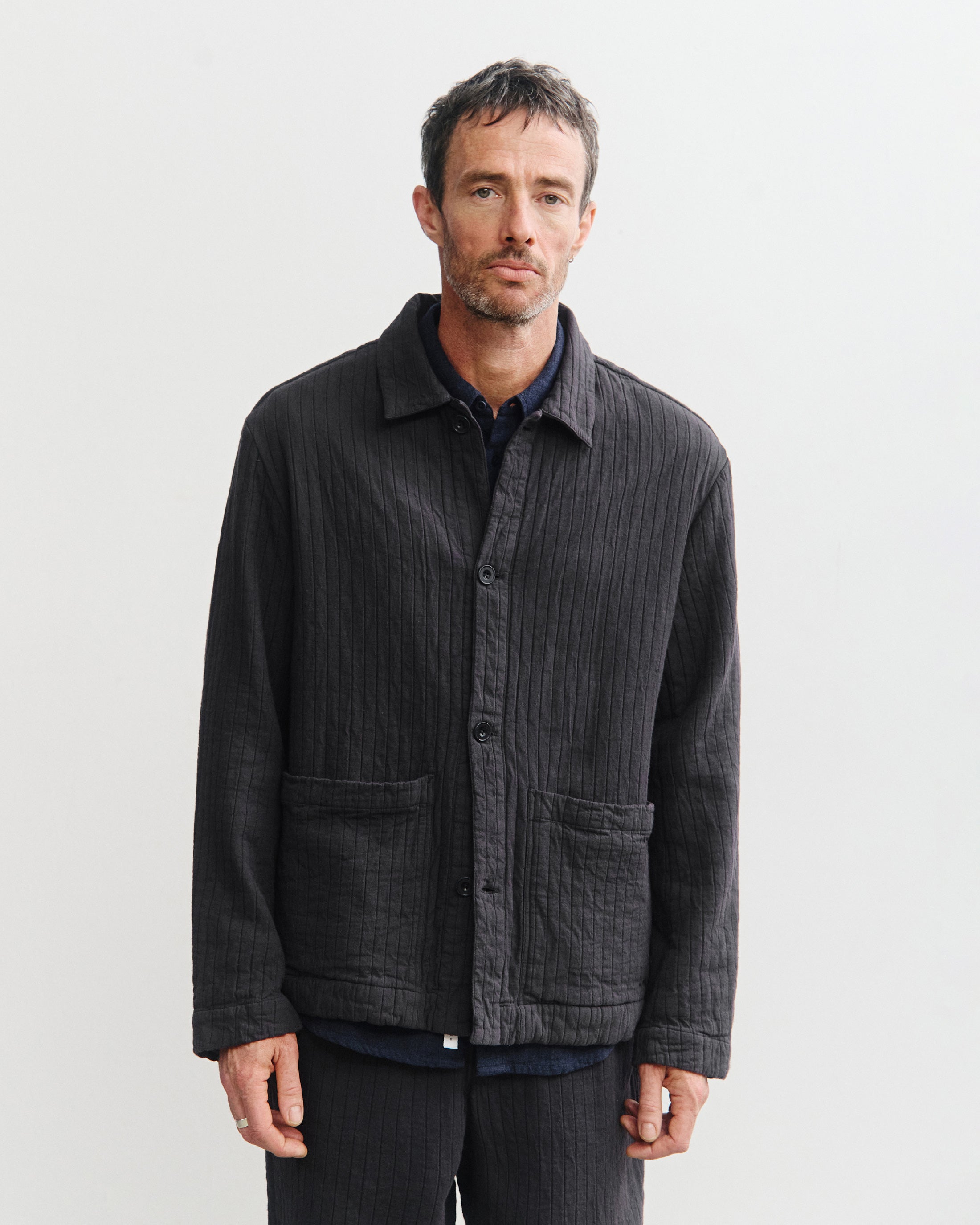 Workwear Jacke Gerippt Bio Baumwolle - Anthrazit