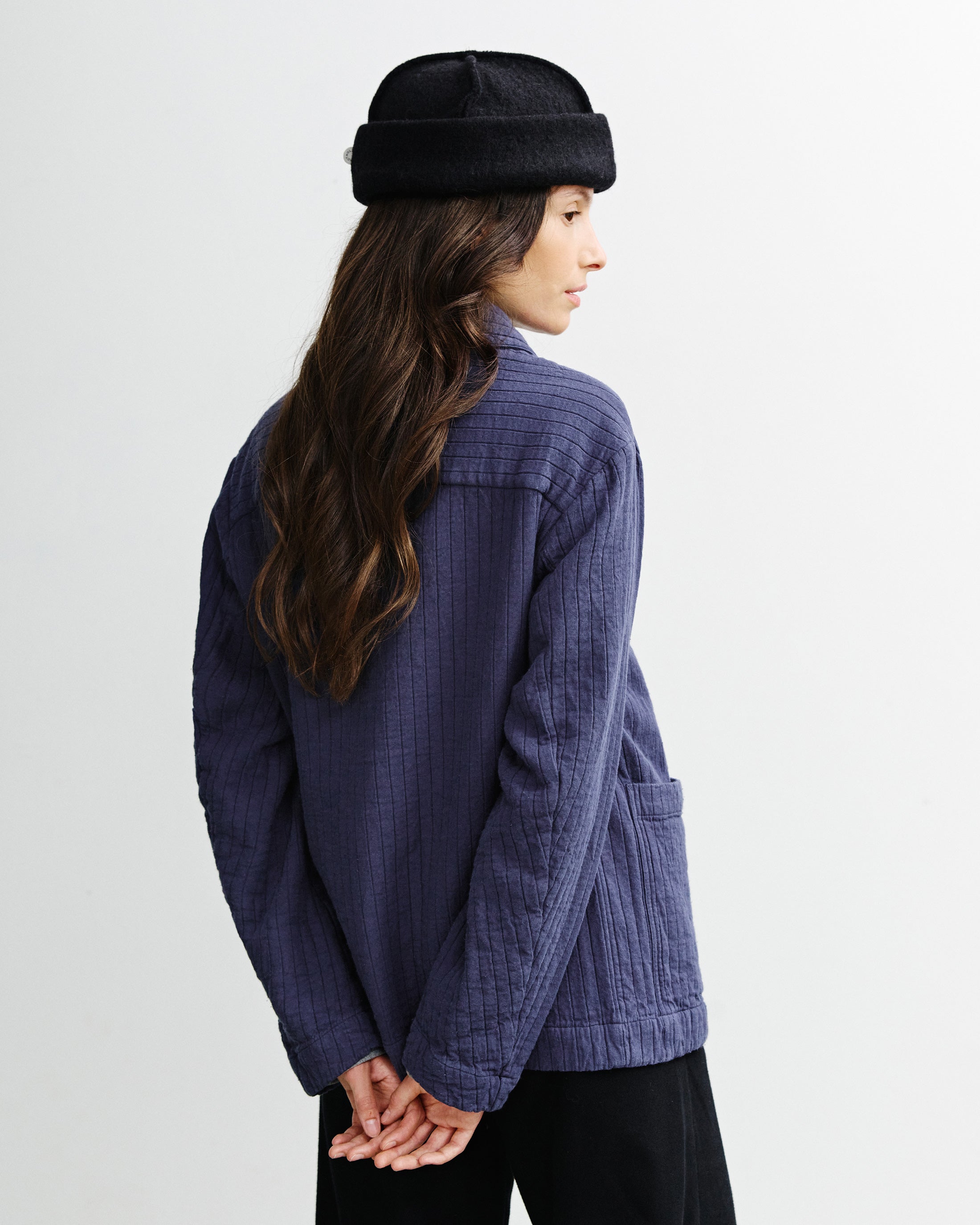 Workwear Jacke Ribb Bio Baumwolle - Blau
