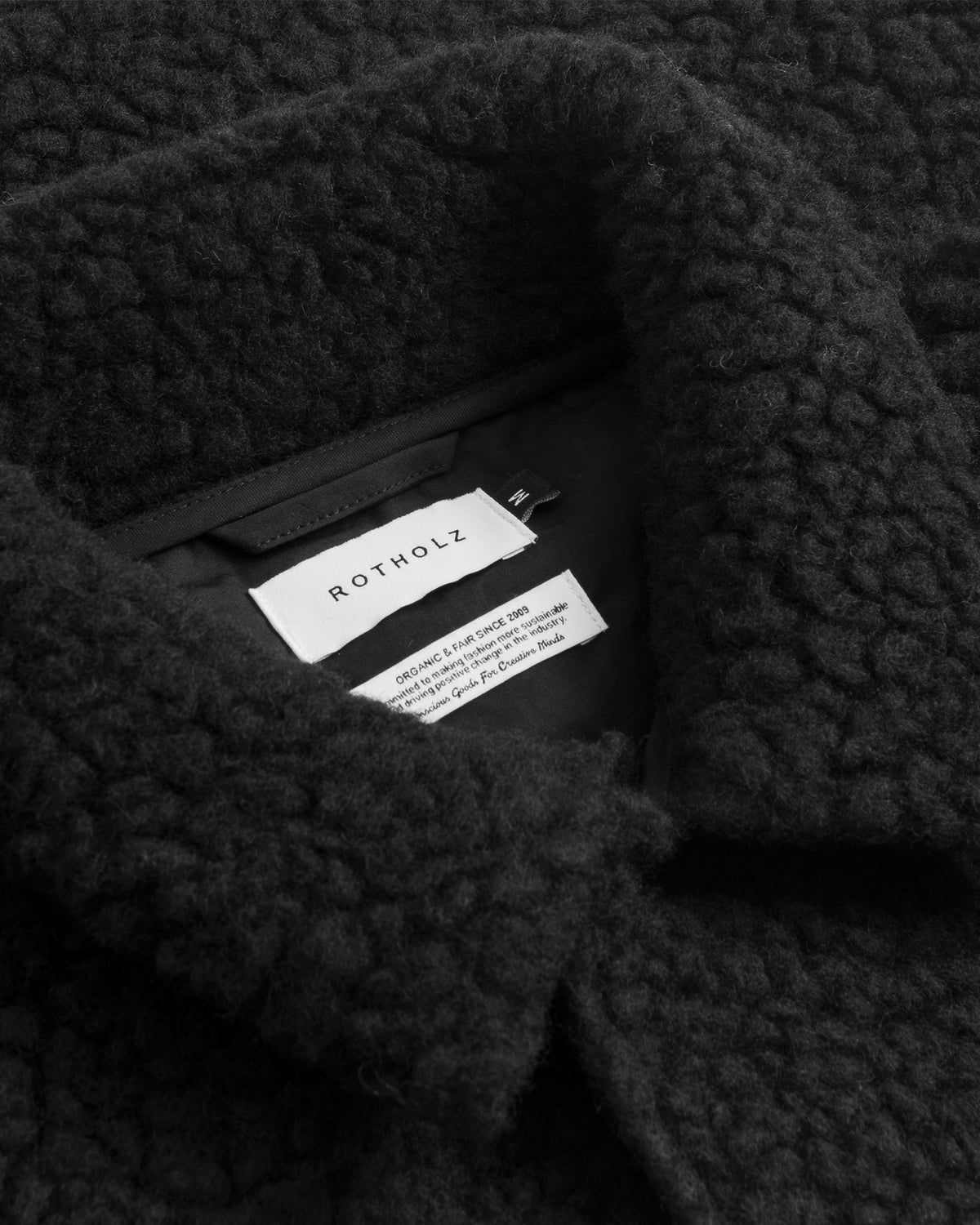 Sherpa Jacke Bio Wolle - Schwarz