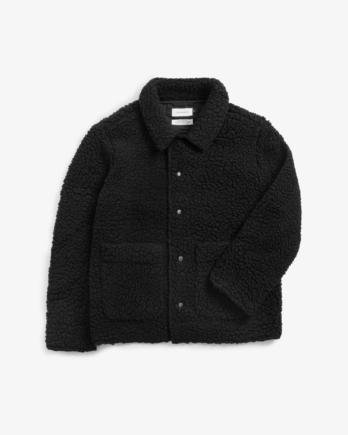 Sherpa Jacke Bio Wolle - Schwarz