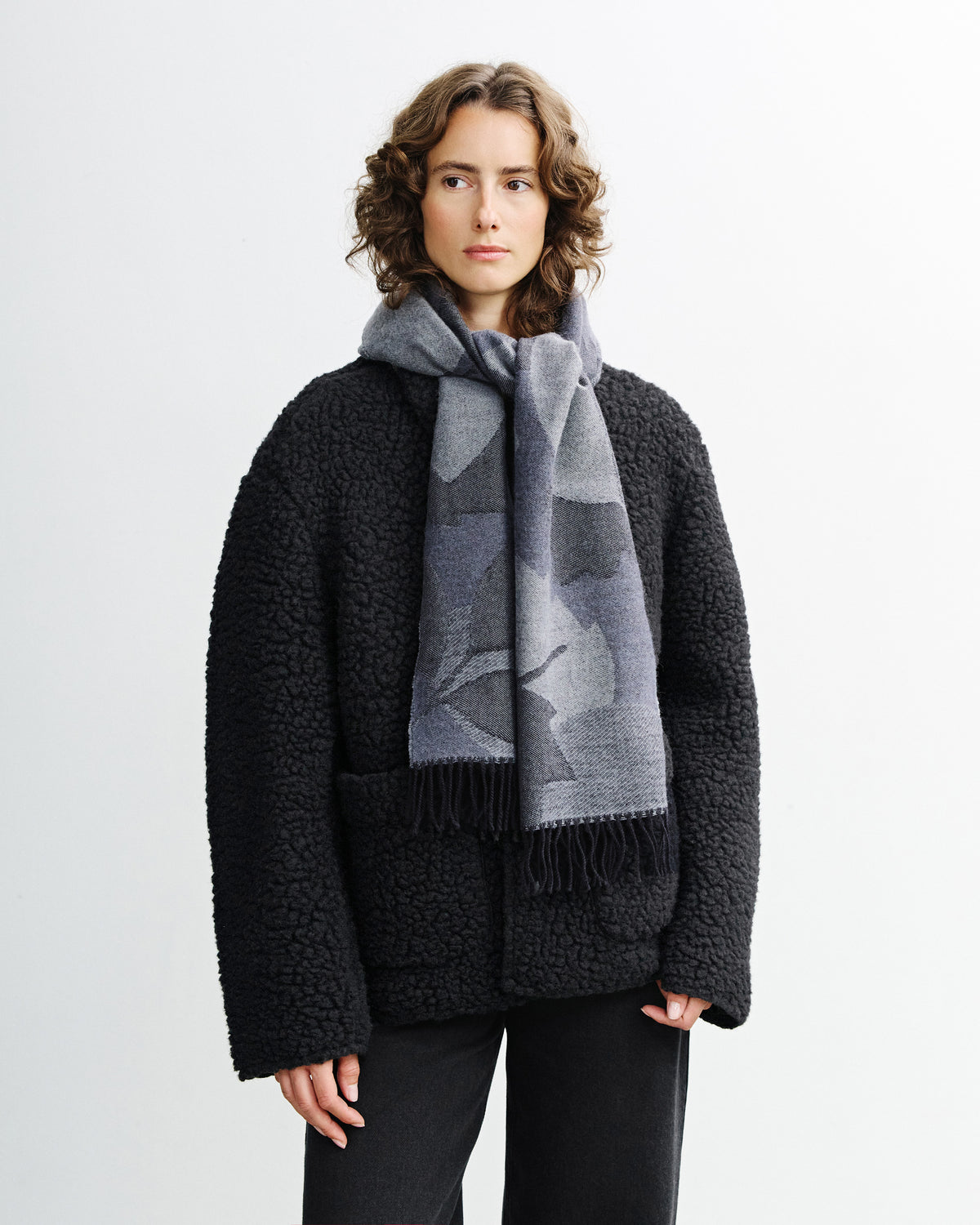 Sherpa Jacke Bio Wolle - Schwarz