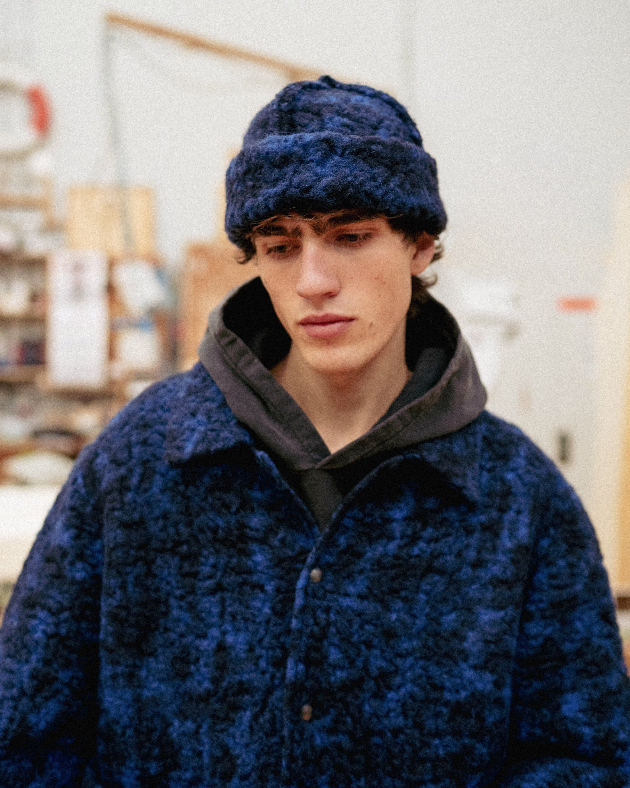 Toque Bio Wolle - Sherpa Blau