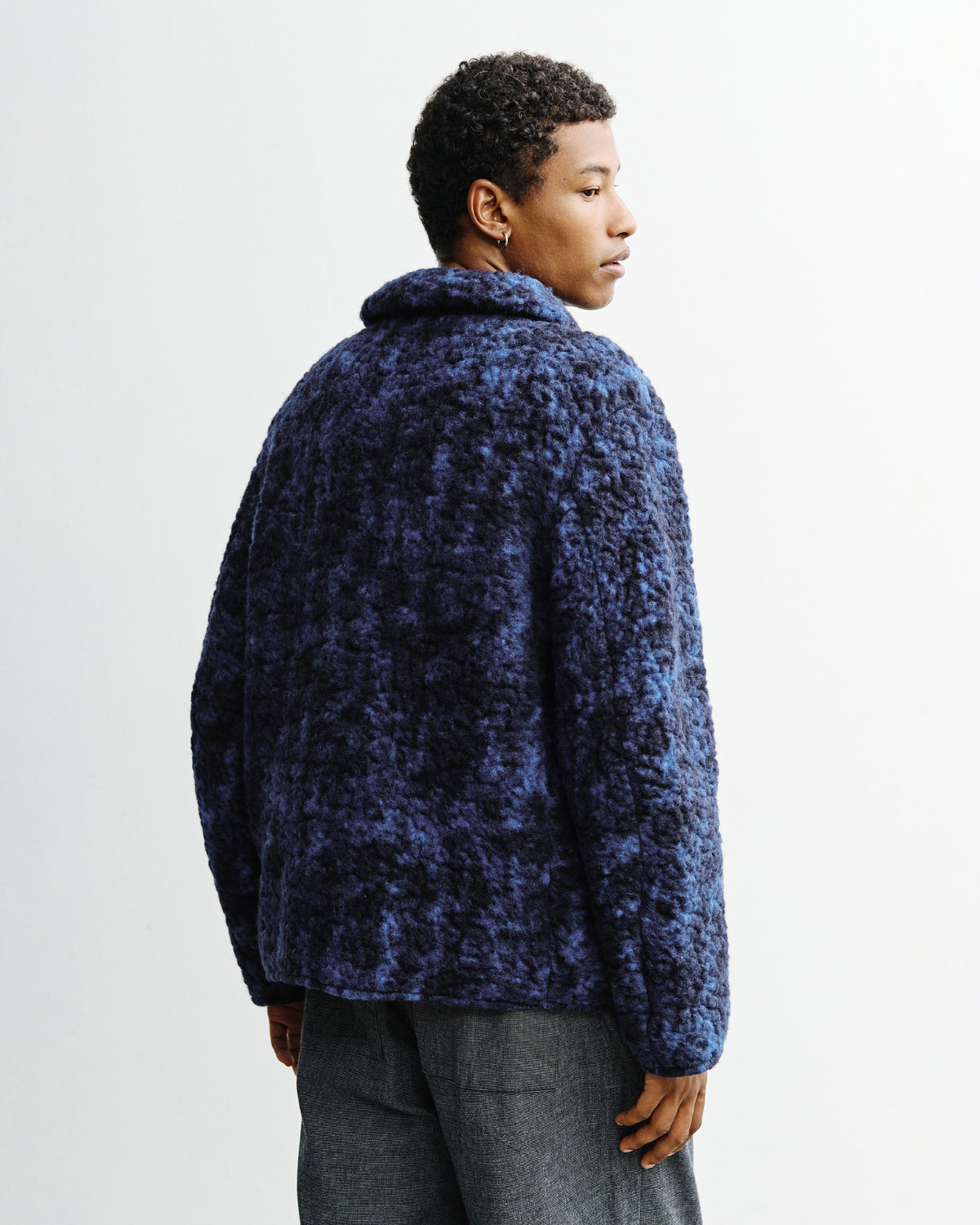 Sherpa Jacke Bio Wolle - Blau