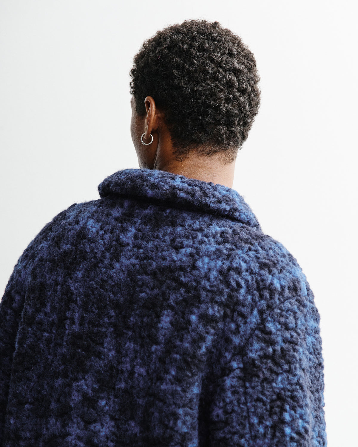 Sherpa Jacke Bio Wolle - Blau