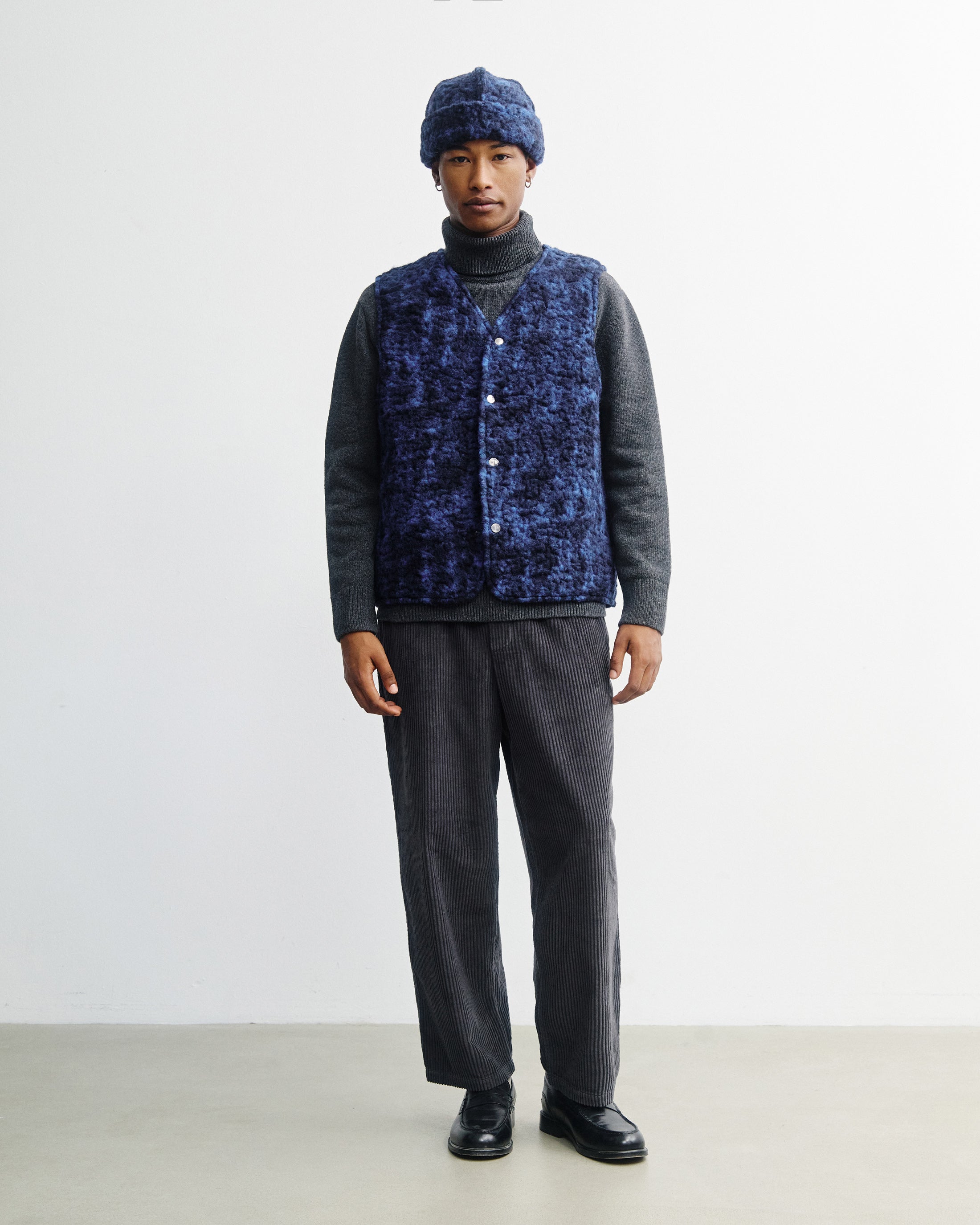 Sherpa Weste Bio Wolle - Blau