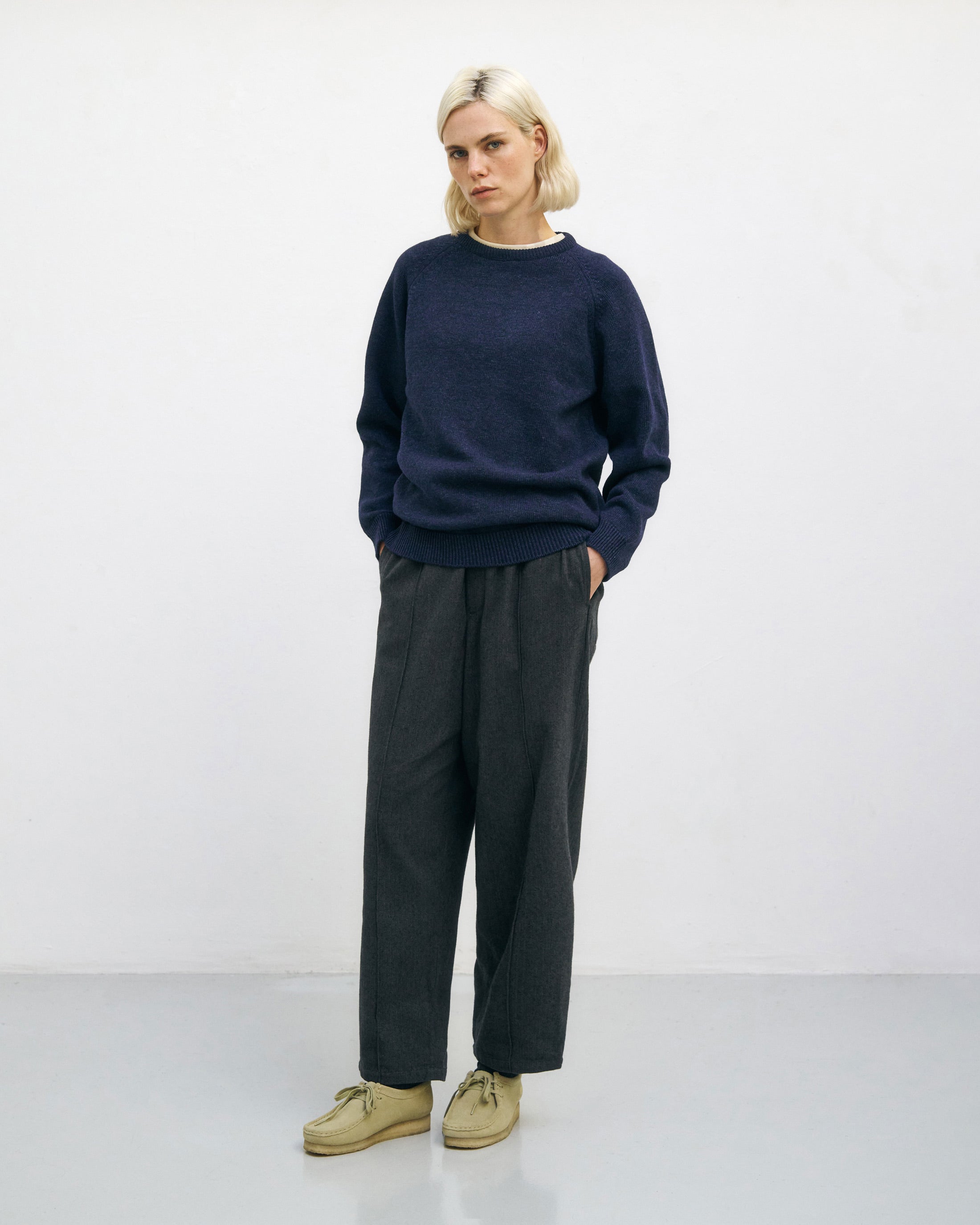 Smiling Strickpullover Recycelte Wolle - Dunkelblau