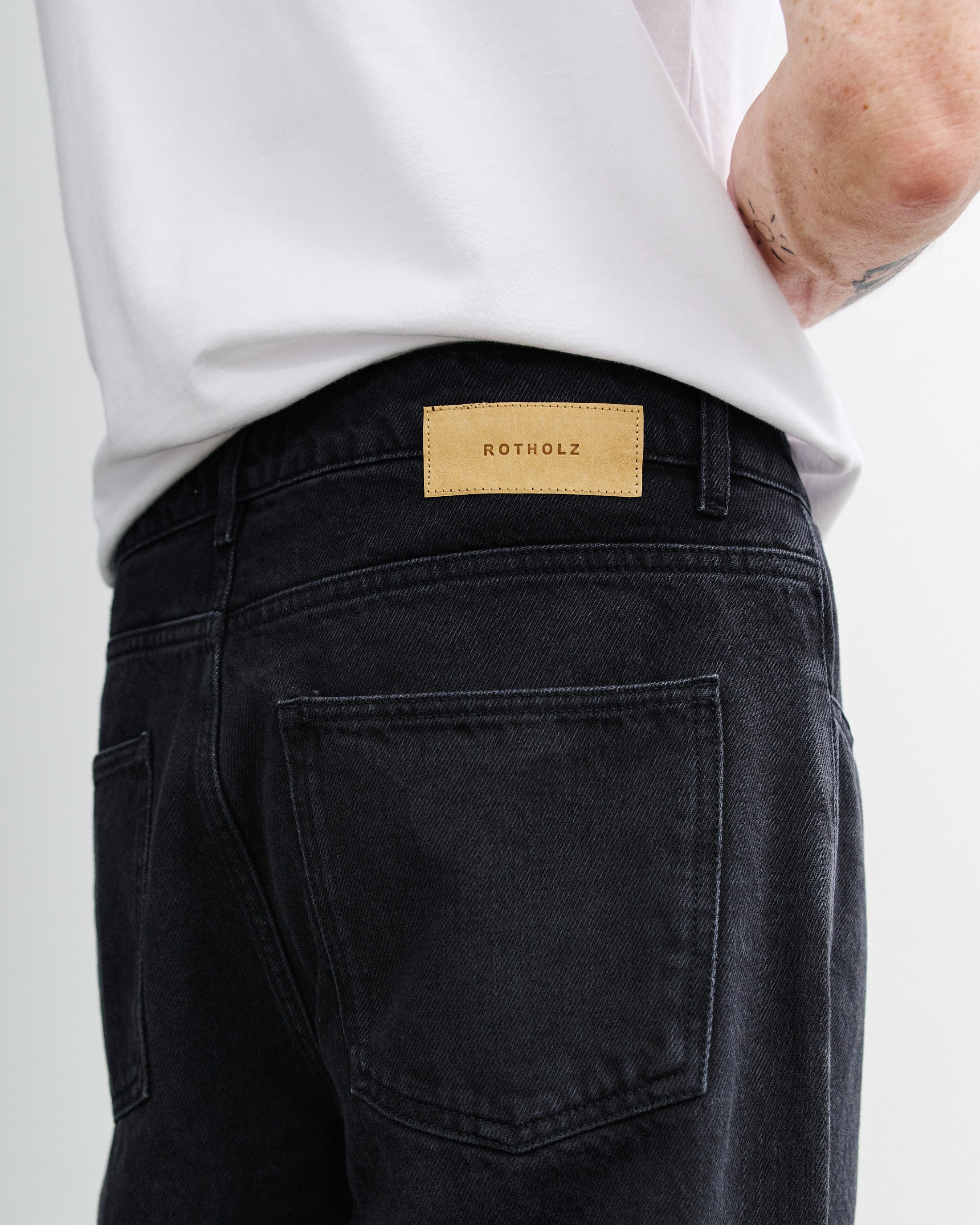 Straight Leg Jeans Bio Baumwolle - Schwarz