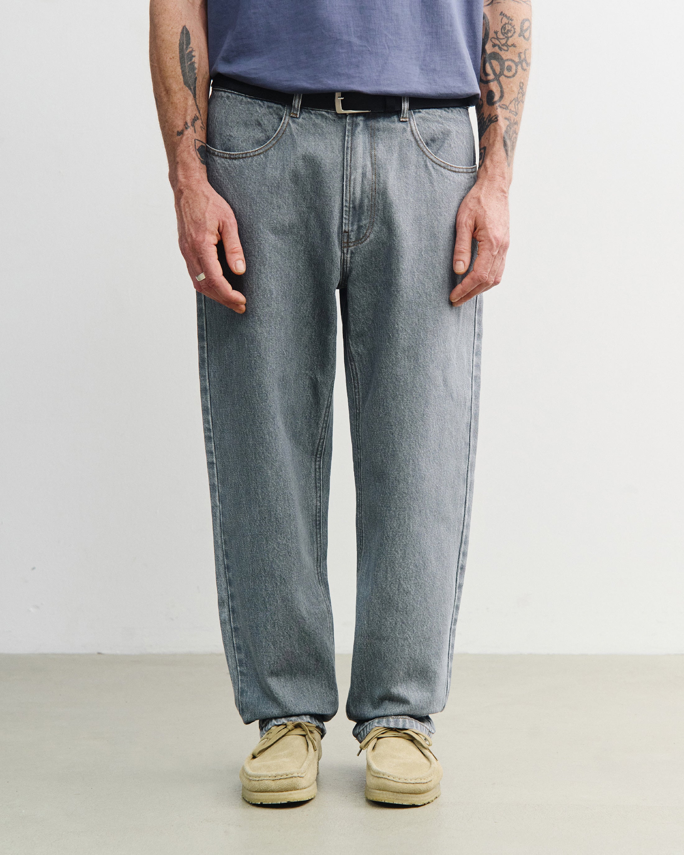 Straight Leg Jeans Bio Baumwolle - Grau