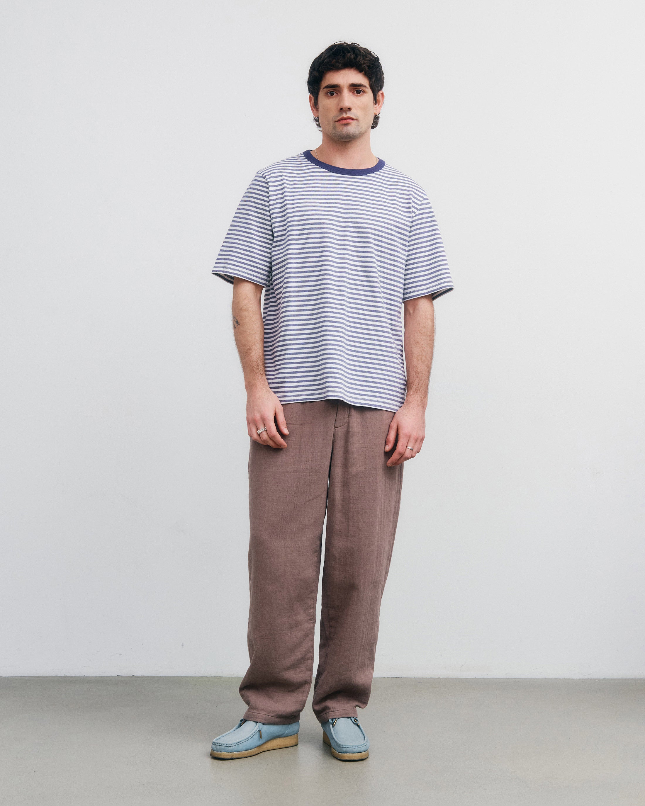 Gestreiftes T-Shirt Bio Baumwolle - Blau