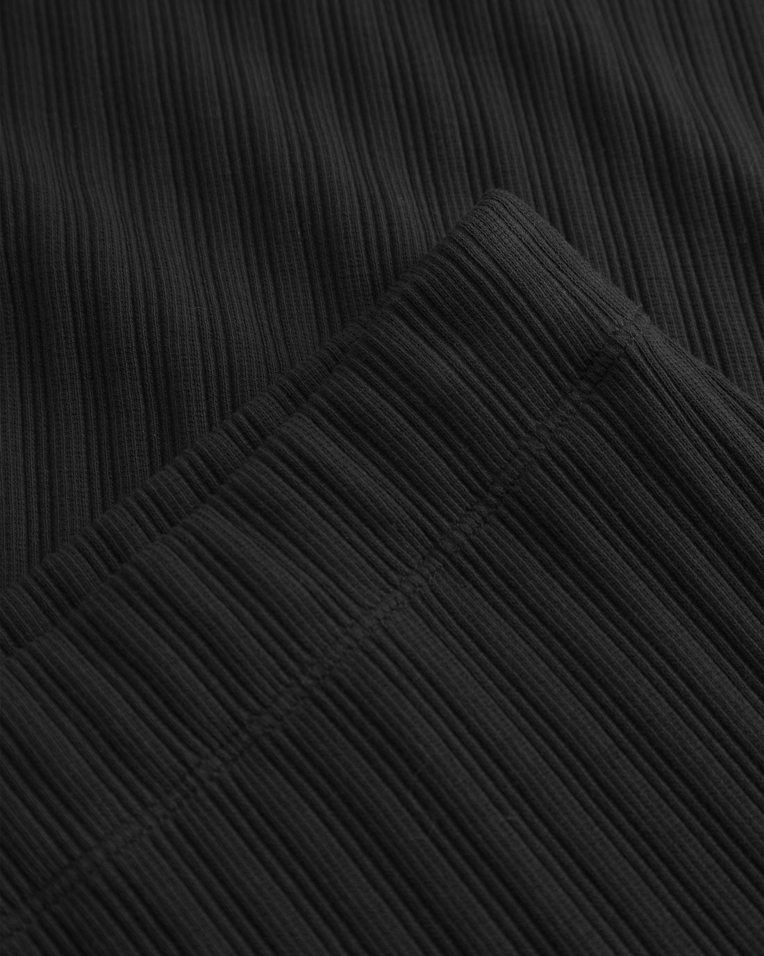 Gerippter Midi Rock Bio Baumwolle - Schwarz