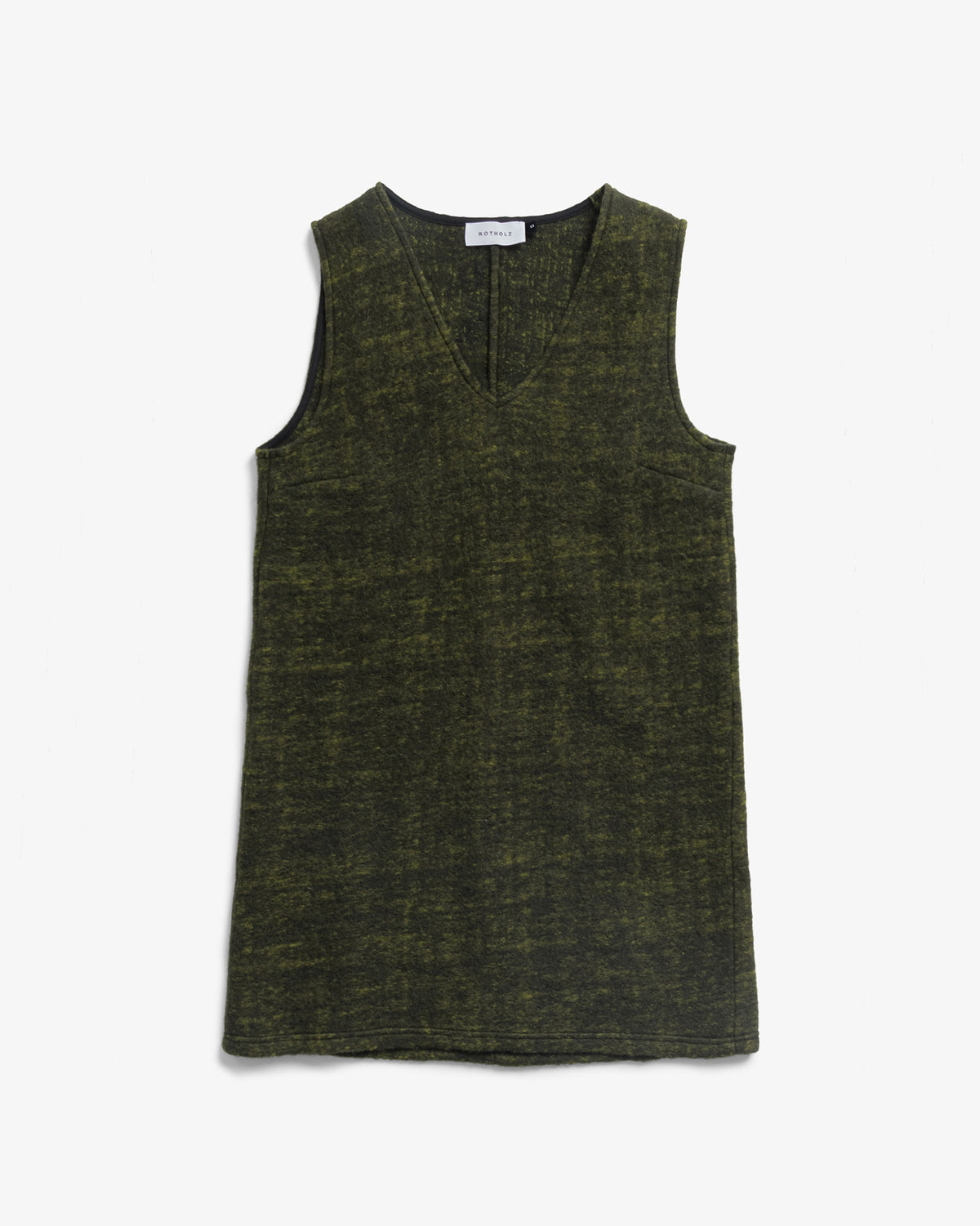 V-Neck Dress Wool-Blend - Speckled Green