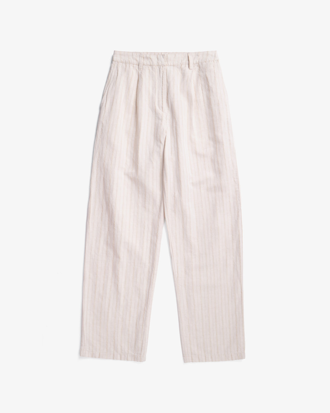 High Waist Hose Leinen Mix - Creme