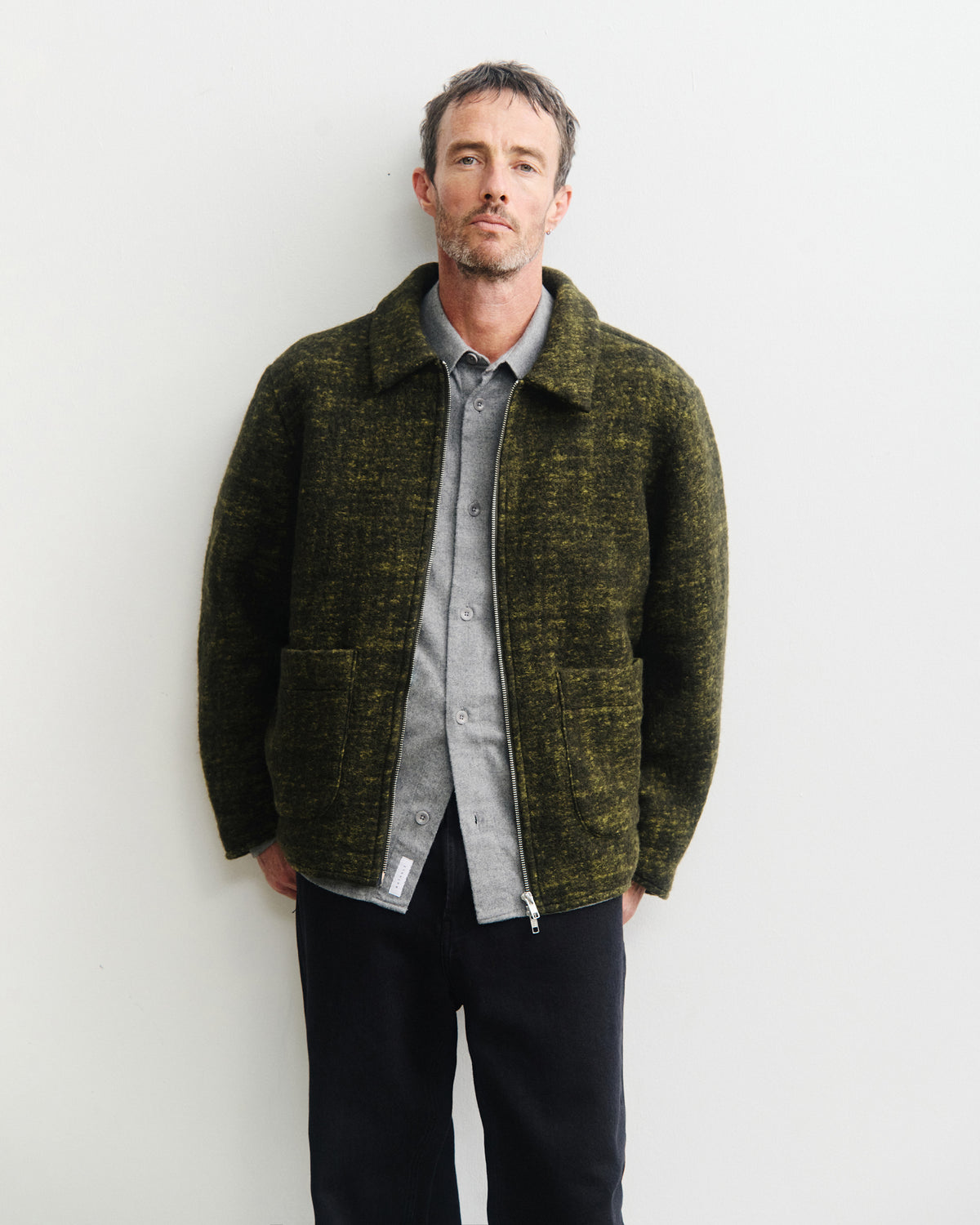 Workwear Jacke Wollmischung - Speckled Green