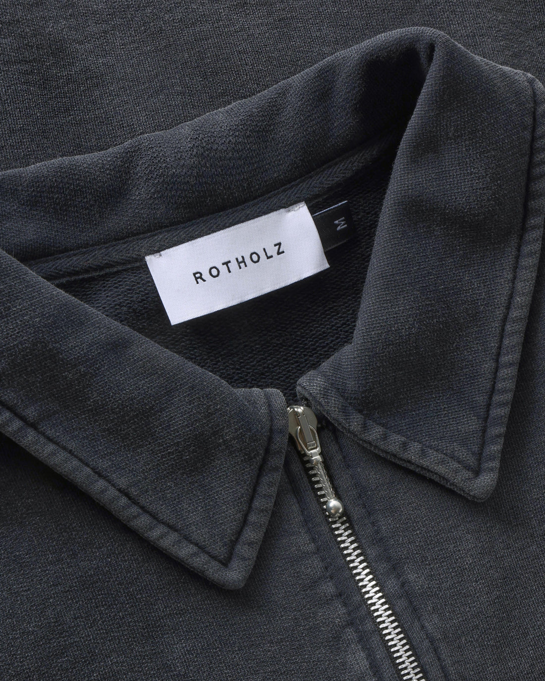 Polo Half Zip Sweatshirt Bio Baumwolle - Schwarz