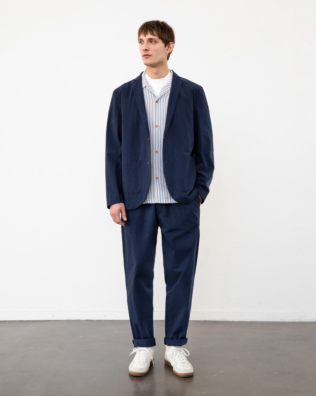 Casual Blazer Bio Baumwolle - Dunkelblau