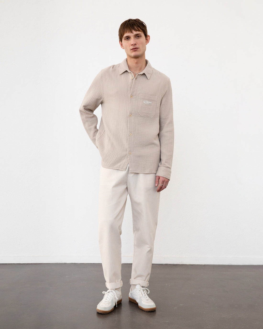 Musselin Hemd Bio Baumwolle - Sand