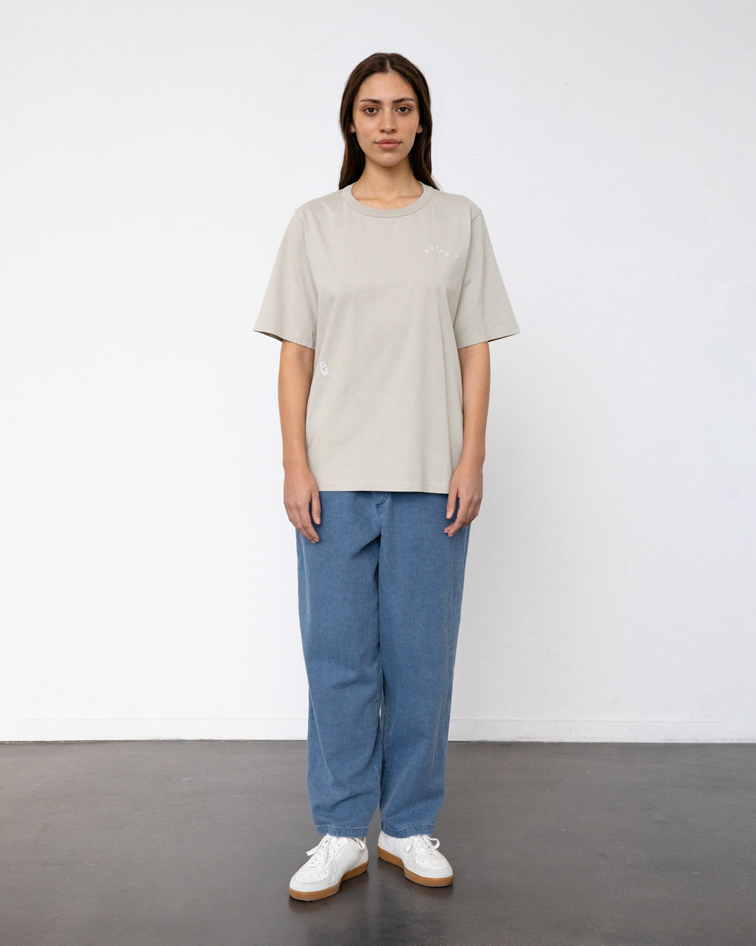 Wavy Logo T-Shirt Bio Baumwolle - Sand