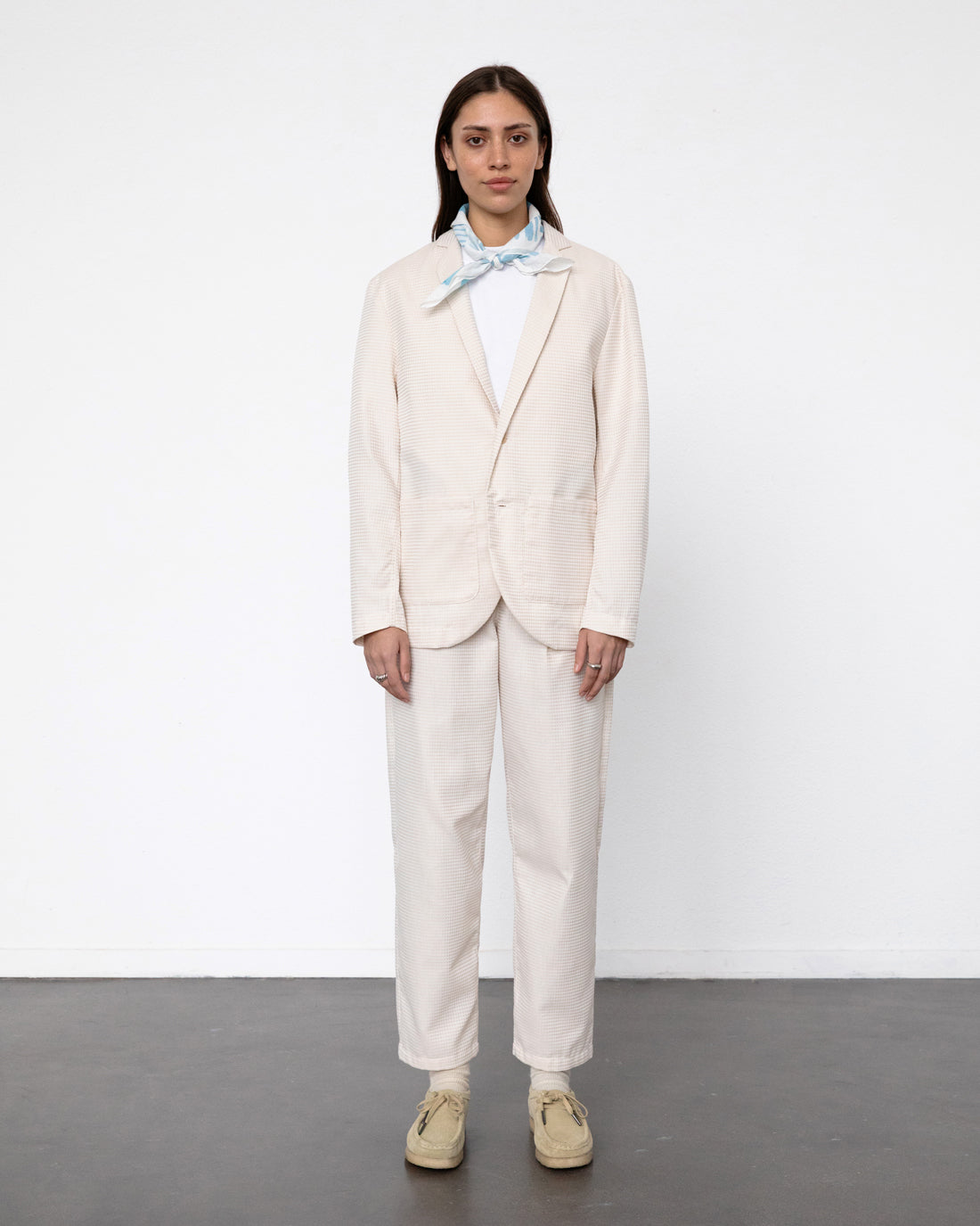 Casual Waffel Blazer Bio Baumwolle - Sand