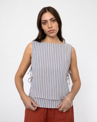 Gestreiftes Wickeltop Bio Baumwolle - Multi