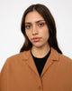 Kurzes Seersucker Bowling Shirt Bio Baumwolle - Karamel