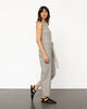 Ärmelloser Jumpsuit Bio Baumwolle - Grau Gestreift