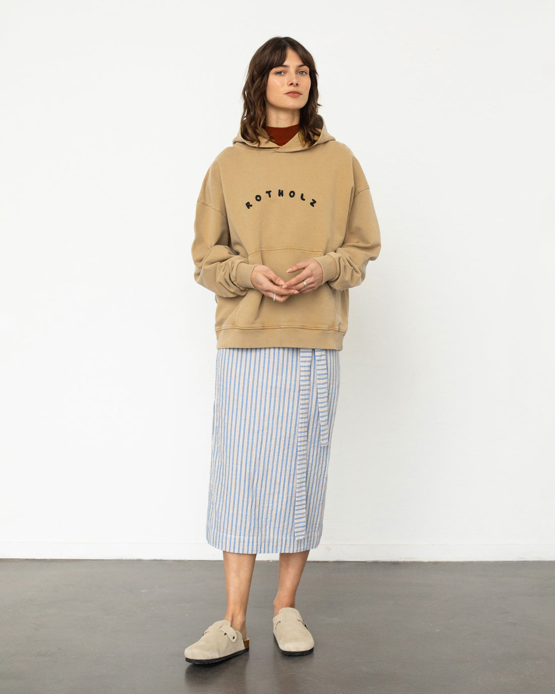 Logo Hoodie Bio Baumwolle - Senfgelb