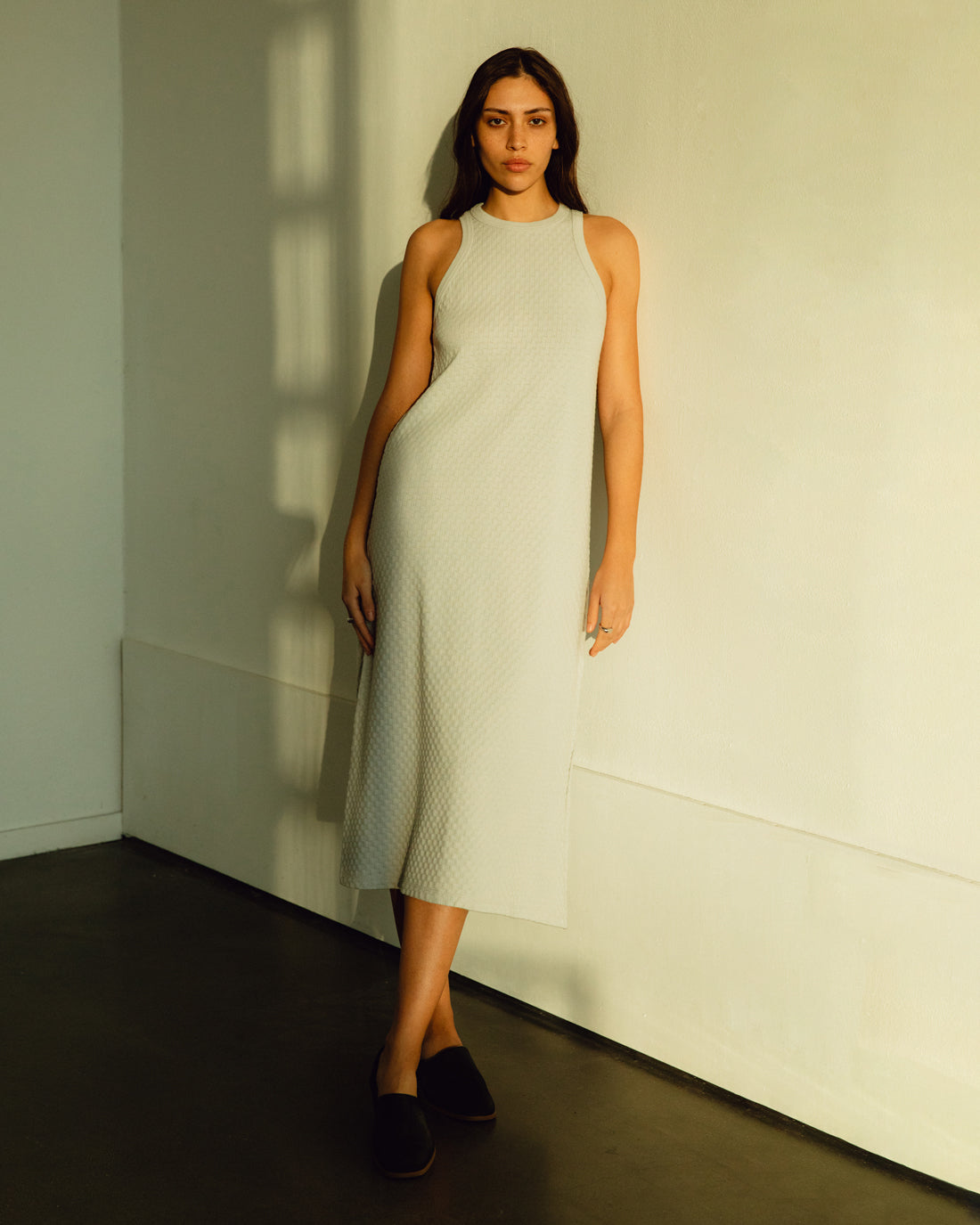 Strick Sommerkleid Bio Baumwolle - Grau