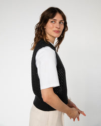 Strickweste Bio Baumwolle - Schwarz