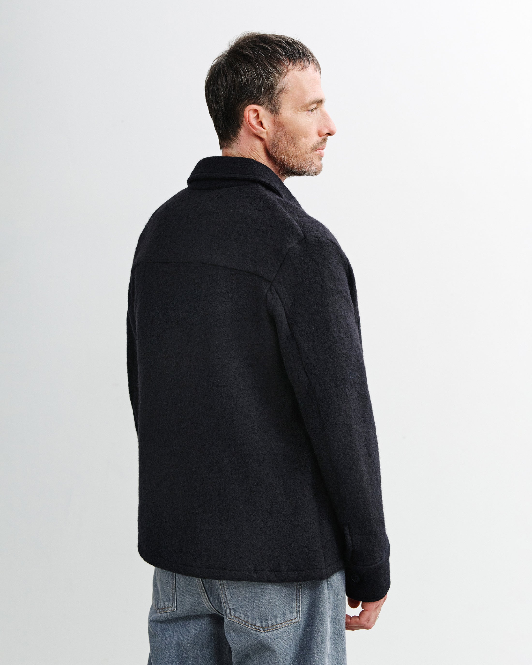 Overshirt Bio Wolle - Schwarz