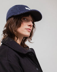 Cord 5-Panel Cap Bio Baumwolle - Blau