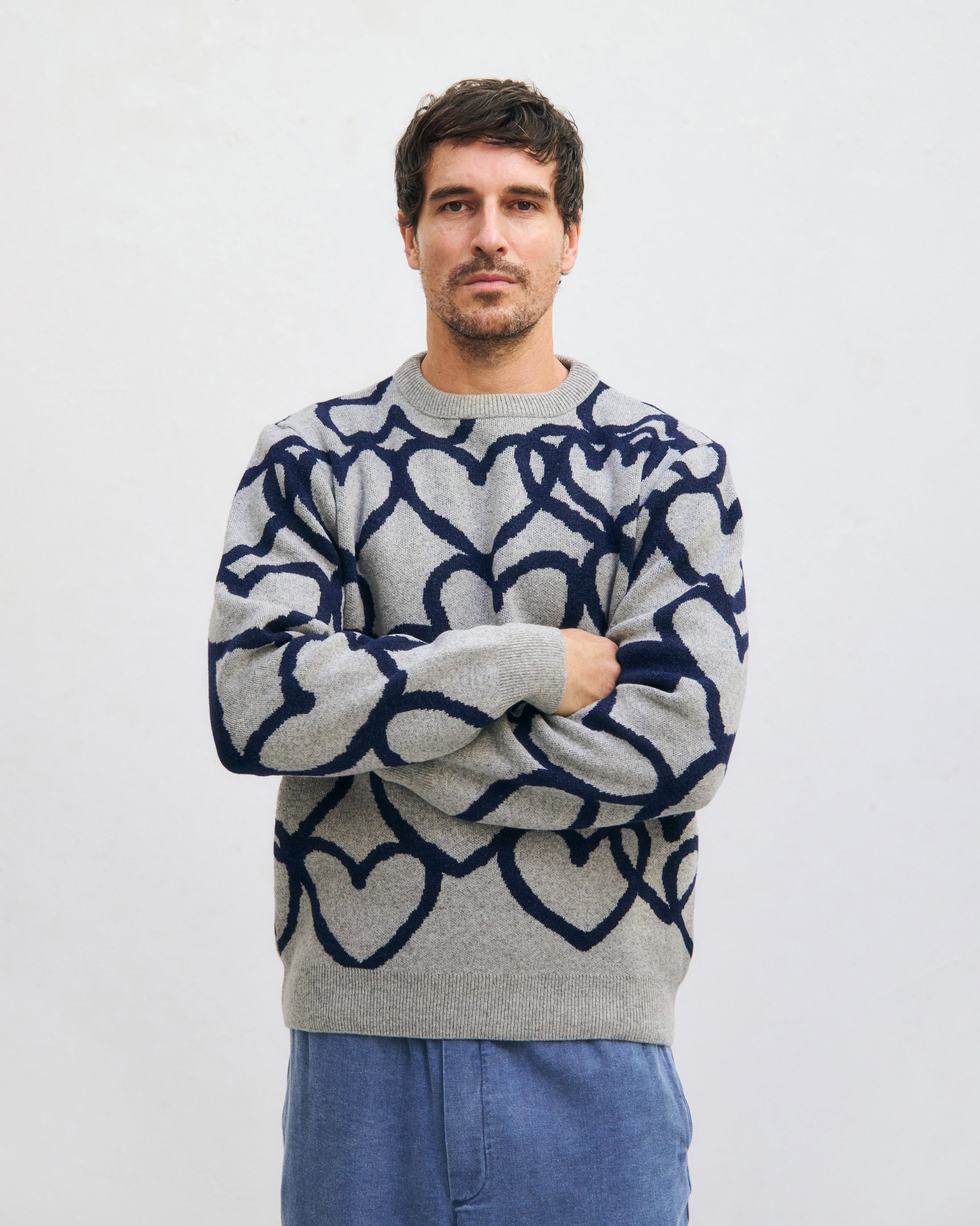 Affection Strick Sweatshirt Recycelte Wolle - Hellgrau