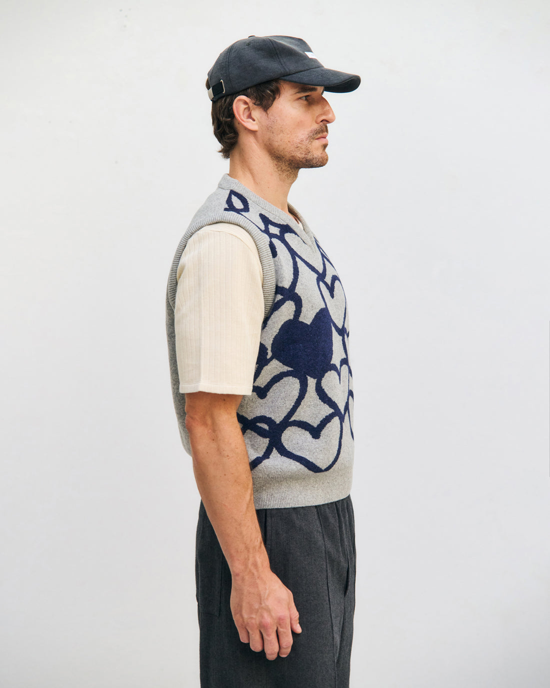 Affection Strick Weste Recycelte Wolle - Hellgrau