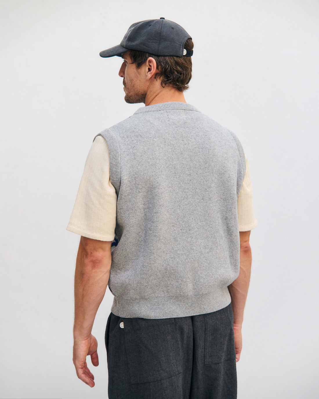 Affection Strick Weste Recycelte Wolle - Hellgrau