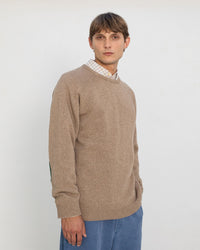 Smiley Strickpullover Recycelte Wolle - Beige