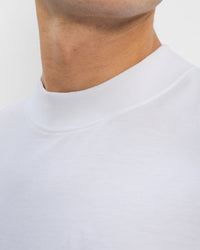 Basic T-Shirt mit breitem Kragen Bio Baumwolle - Weiß