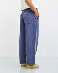 Weite Sweatpant mit Bundfalte Bio Baumwolle - Blau