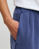 Weite Sweatpant mit Bundfalte Bio Baumwolle - Blau