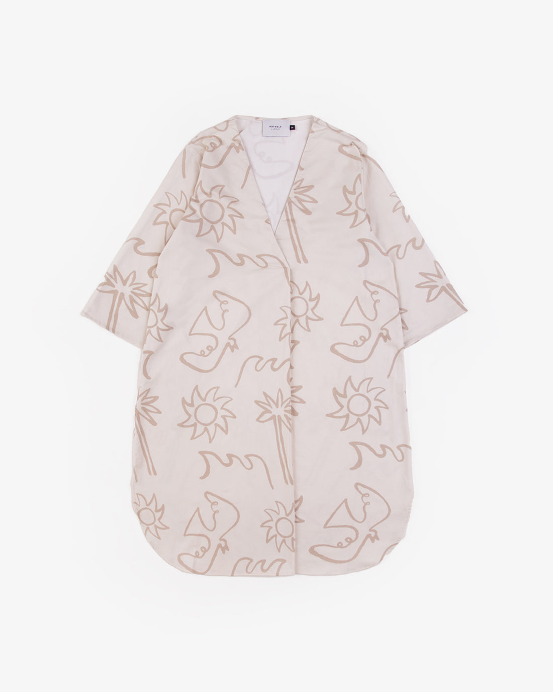 Rotholz Beachside Kaftan Kleid Off-White