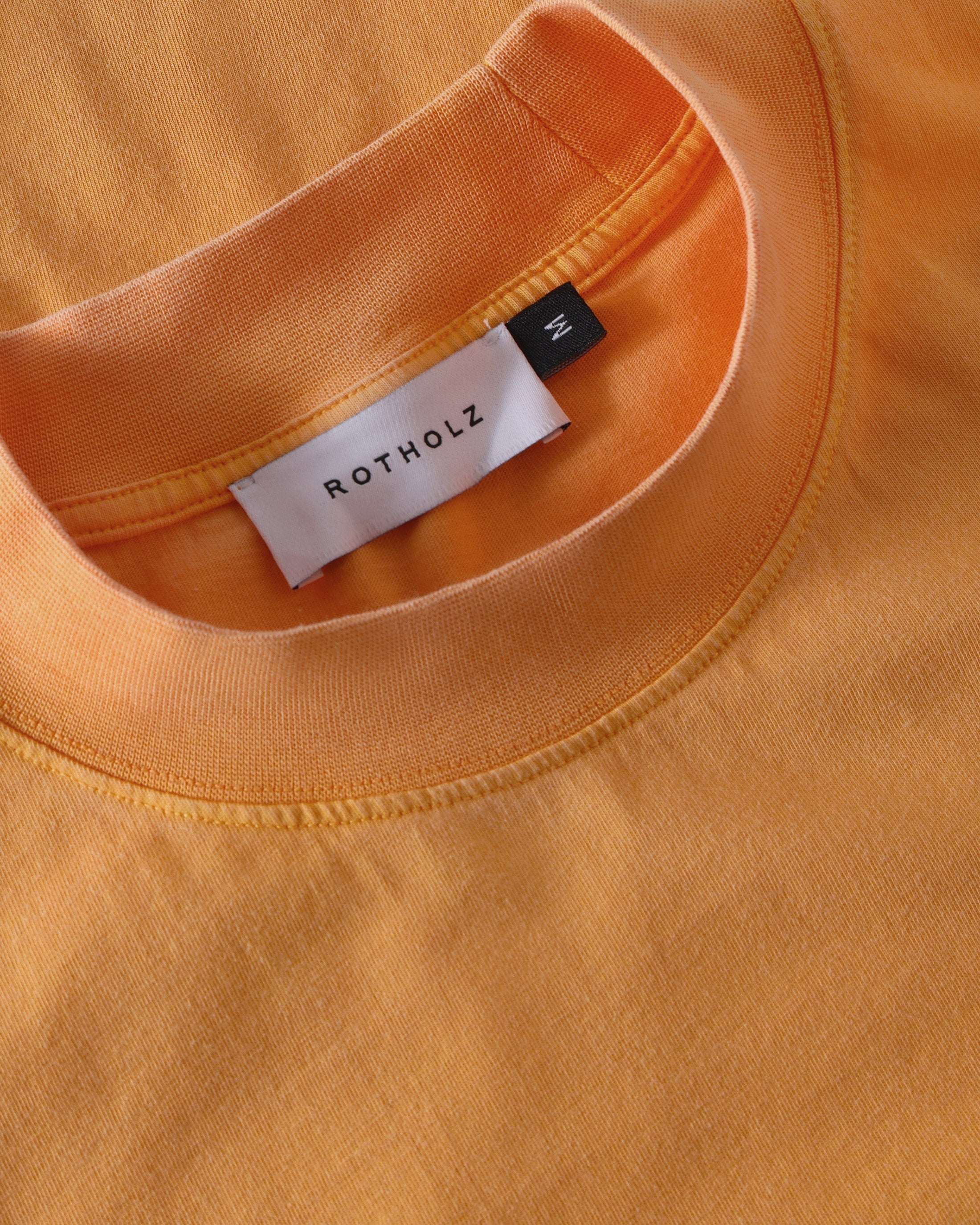 T-Shirt mit Breitem Kragen - Orange