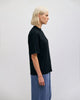 T-Shirt mit breitem Kragen Bio Baumwolle - Schwarz