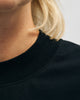 T-Shirt mit breitem Kragen Bio Baumwolle - Schwarz