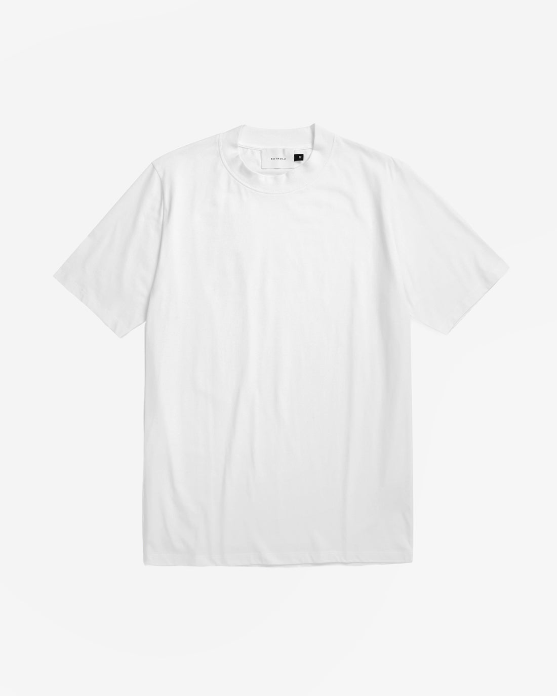 Rotholz Basic T-Shirt mit breitem Kragen Bio Baumwolle - Weiß