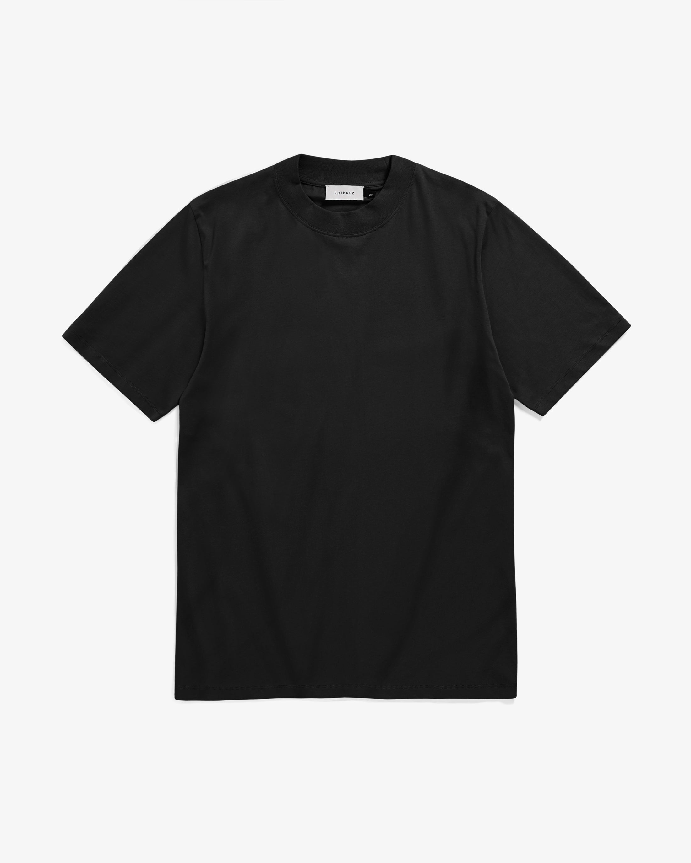 T-Shirt mit breitem Kragen Bio Baumwolle - Schwarz