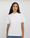 T-Shirt mit breitem Kragen Bio Baumwolle - Weiß