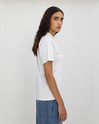 T-Shirt mit breitem Kragen Bio Baumwolle - Weiß