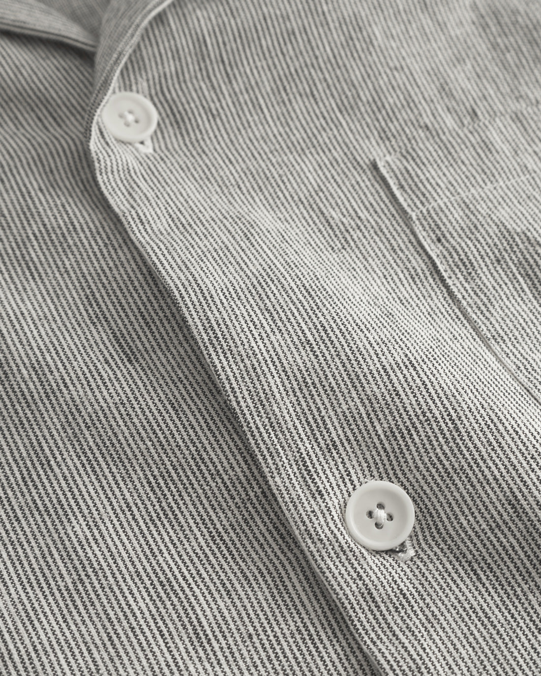 Bowling Shirt Bio Baumwolle - Grau Gestreift