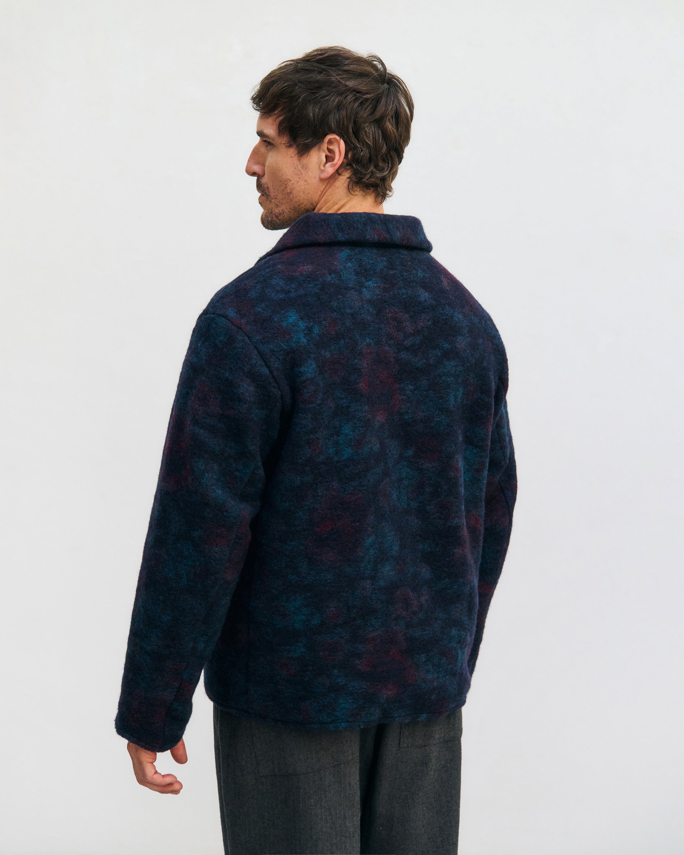 Workwear Jacke Bio Wollmischung - Blau Melange