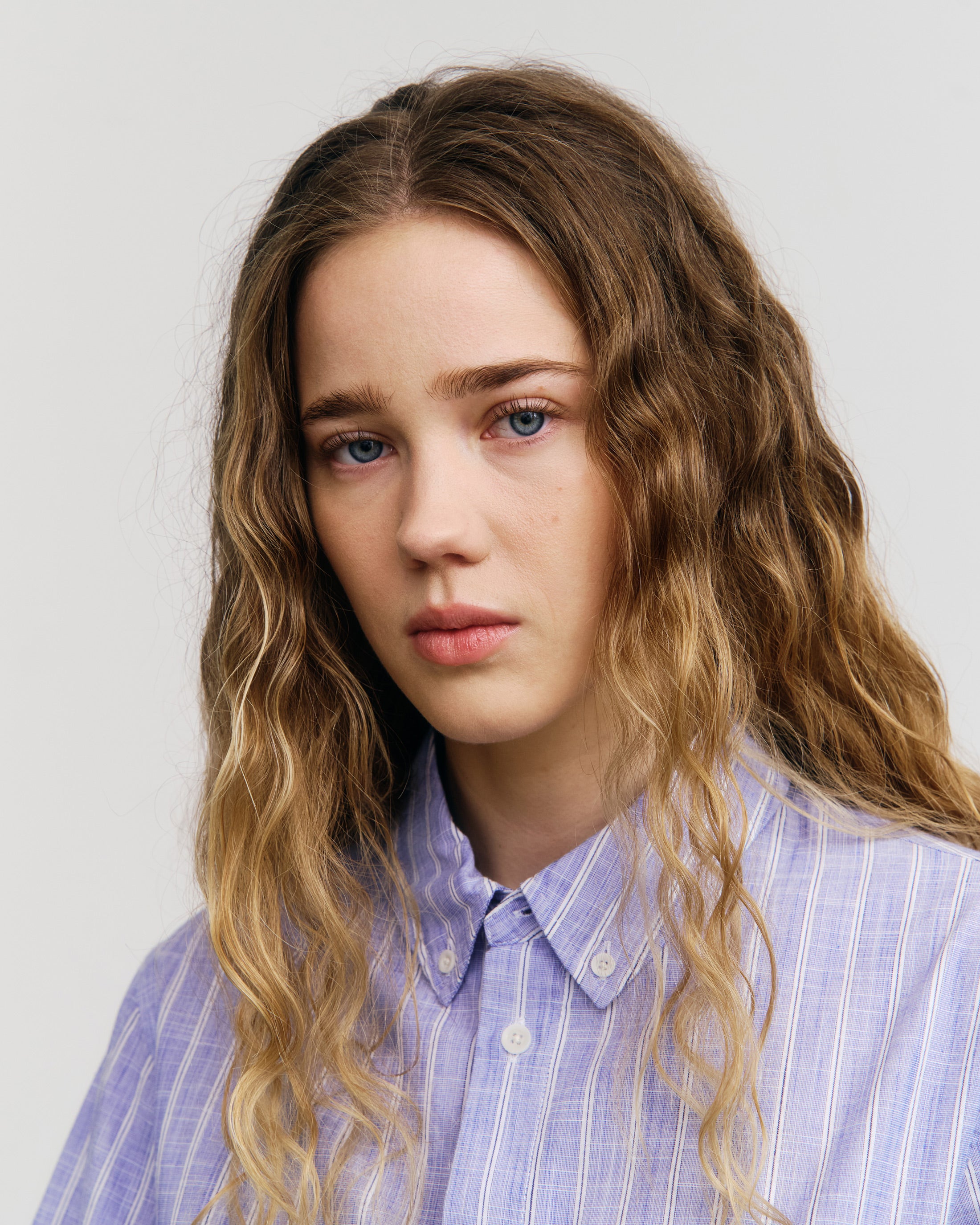 Button-Down Hemd Bio Baumwolle - Blau Gestreift