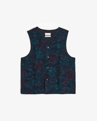Weste Bio Wollmischung - Blau Melange